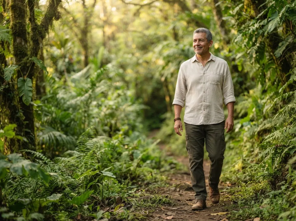 Hombre guatemalteco de más de 50 años en su rutina diaria