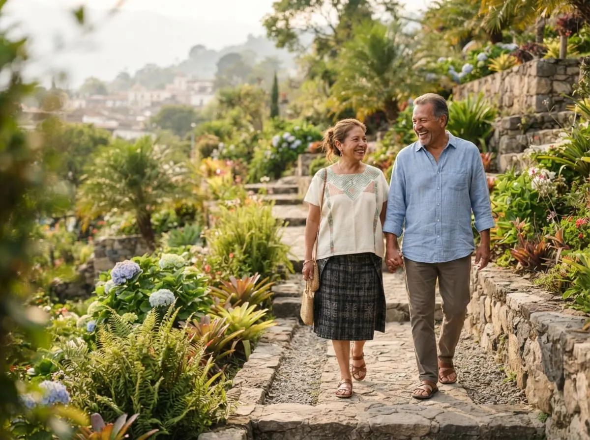 Pareja guatemalteca mayor de 50 años en casa
