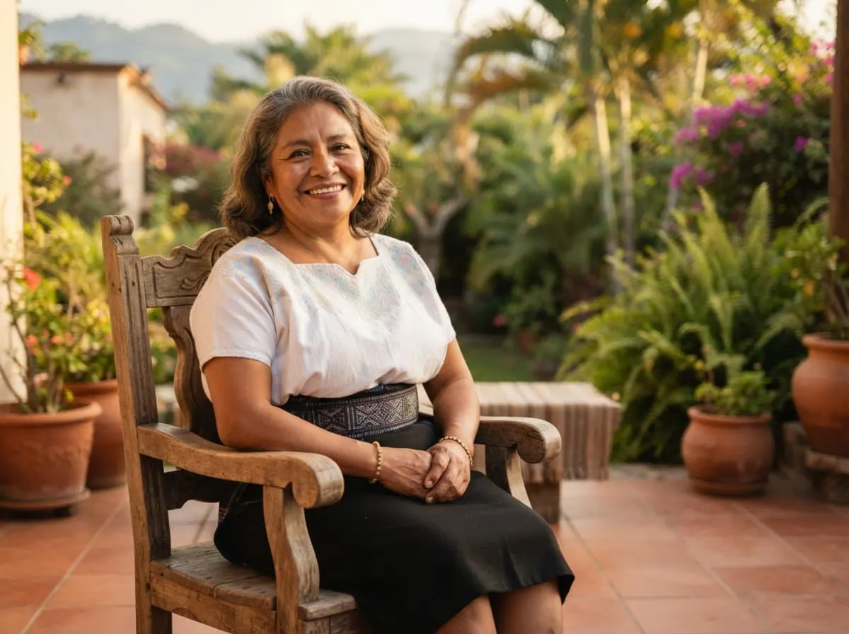 Mujer guatemalteca de más de 45 años en su día a día