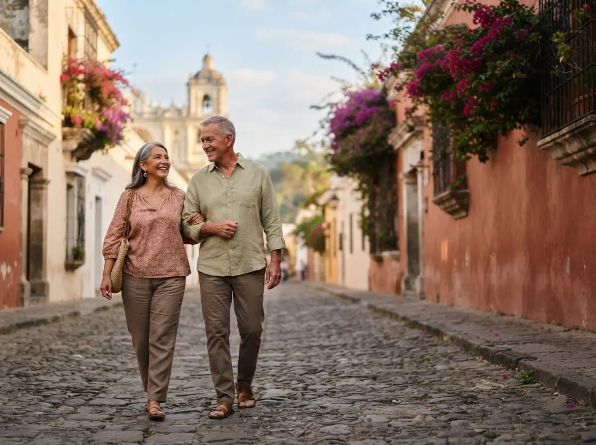 Pareja guatemalteca mayor de 50 años en casa