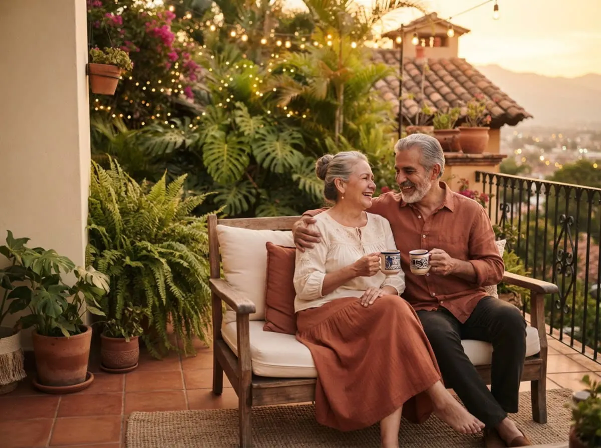 Pareja guatemalteca mayor de 50 años en casa