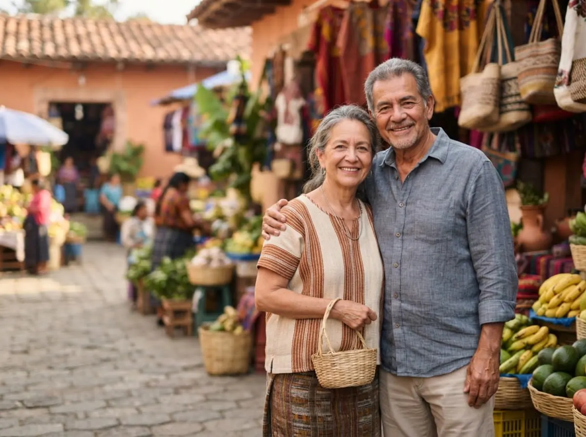 Pareja guatemalteca mayor de 50 años en casa