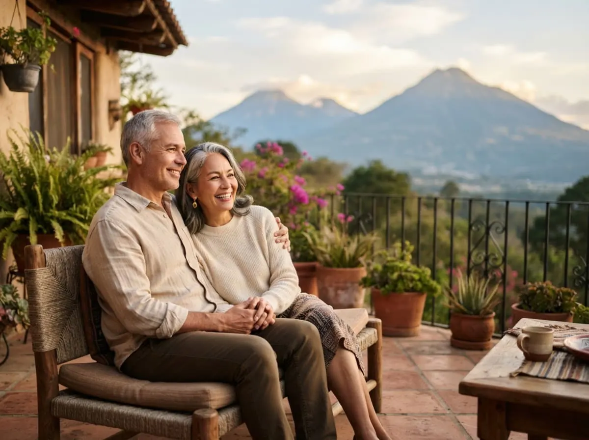 Pareja guatemalteca mayor de 50 años en casa