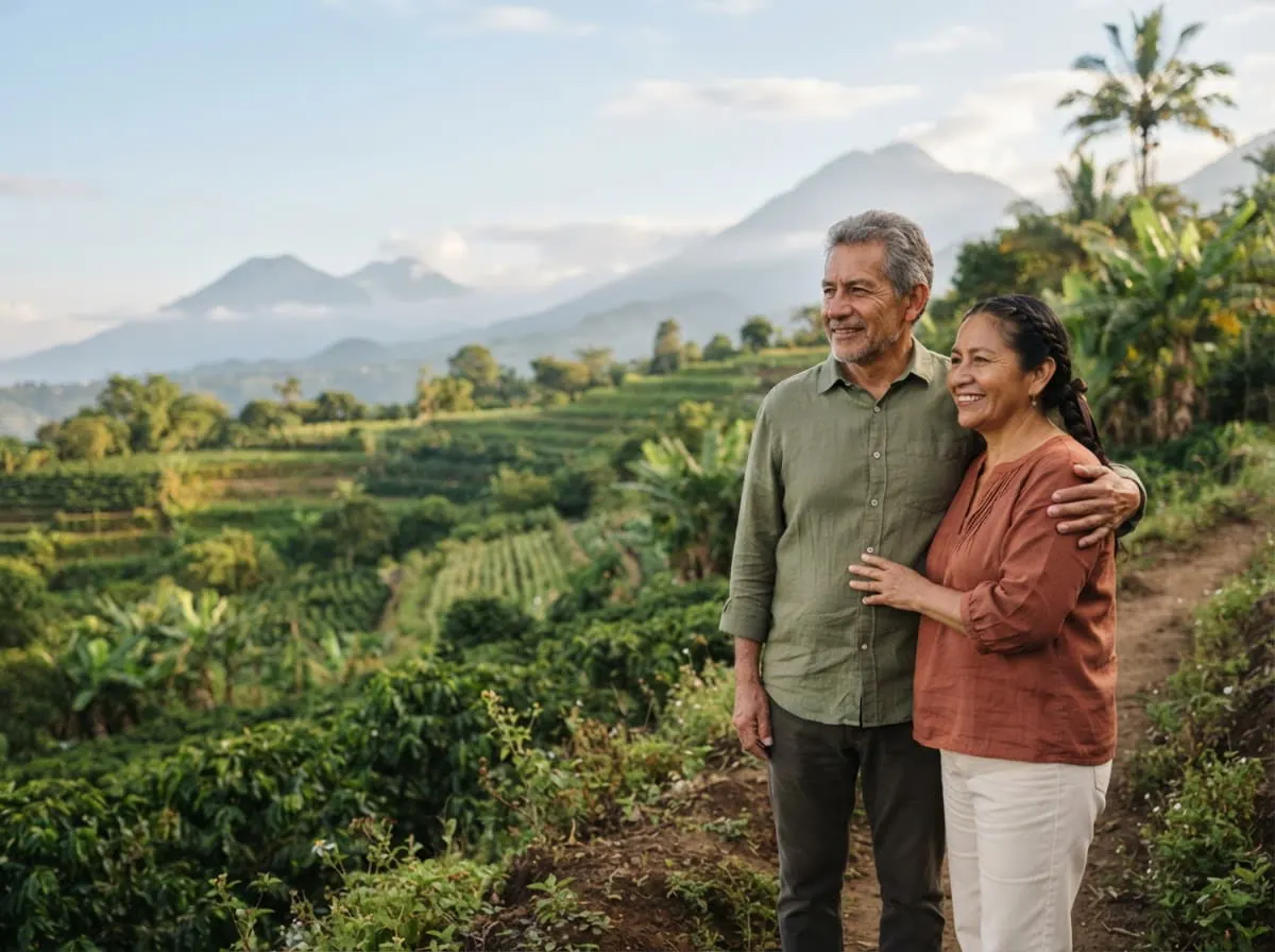 Pareja guatemalteca mayor de 50 años en casa