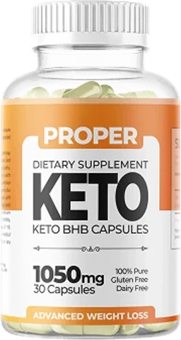 Proper Keto Capsules — empaque, 30 cápsulas · 1050 mg